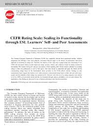 Teacher's awareness and the challenges. Pdf Cefr Rating Scale Scaling Its Functionality Through Esl Learners Self And Peer Assessments Mardiana Idris Academia Edu