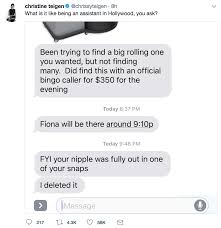 Try not to fall over laughing. Chrissy Teigen Posted A Text From Her Assistant And It Will Make You Lol