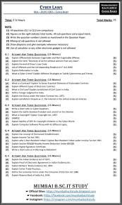 Cyber Laws May 2019 Choice Based Question Paper Cyber Law Question Paper Management Information Systems