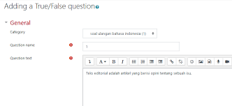 Posting pada contoh soalditag #contoh soal bahasa inggris smp kelas 9, #kumpulan soal bahasa inggris smp, #soal bahasa inggris true false. Cara Membuat Soal Dengan Tipe Benar Dan Salah Pada Moodle Hosteko