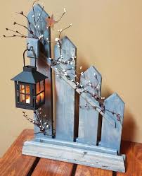 Decoration Rustique Primitive Decor De Porte Bougie Etsy Gardenart Fence In 2020 Candle Holder Decor Home Decor Rustic Country Primitive Christmas Decorating