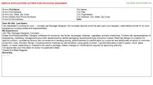 Check spelling or type a new query. Package Designer Application Letters