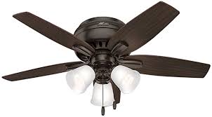 44 casablanca wisp fresh white led ceiling fan. Amazon Com Hunter Newsome Indoor Low Profile Ceiling Fan With Led Light And Pull Chain Control 42 Premier Bronze Home Improvement