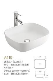 Product Name Bathroom Basins Model No Db A419 Dimension 485x395x145mm 1 Inch 25 4 Mm Volume Bathroom Basin Basin Sink Bathroom Square Bathroom Sink