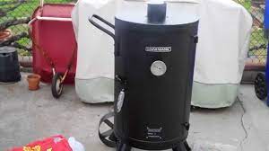 Let me know what you think. Brinkmann Trailmaster Vertical Smoker First Use Youtube