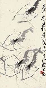 qi baishi 1864 1957 shrimps ink on paper hanging scroll 65 34 cm 齊白石 1864 1957 群蝦圖水墨紙本立軸 戊子 1948年 作65 34 cm 約2 chinese painting painting animals
