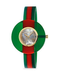 +surya namsaskar single images : Gucci 35mm Vintage Web Resin Bangle Watch Green Red In 8460 Green Modesens