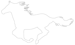 Luckily drawing a simple horse is easy and quick. Horse Canter Outline Simple Horse Drawing Print Or Download