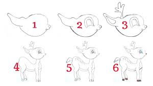 The images above represents how your finished drawing is going to look and the steps involved. Baby Cute Baby Deer Drawing Easy Novocom Top