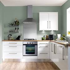 Shop Kitchen Ranges Diy At B Q White Gloss Kitchen High Gloss White Kitchen Green Kitchen Walls