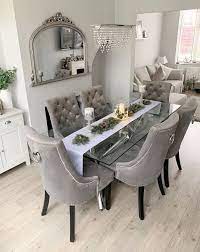 5% coupon applied at checkout. Ella 200cm Glass Dining Table Dining Room Table Decor Dining Room Glam Grey Dining Room
