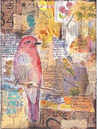Mixed Media Collage Bird Metal Print By Kitty Van Den Heuvel Collage Art Mixed Media Mixed Media Art Techniques Mixed Media Canvas