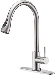The average us citizen uses approximately 88 gallons of water per. Keonjinn Stainless Steel Kitchen Faucets High Arc Single Handle Pull Out Brushed Nickel Kitchen Faucet Single Level With Pull Down Sprayer Amazon Com