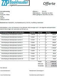 Voorbeeld Offerte Word Excel Pdf Zzp Boekhouder Organisatie