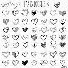 52 Hearts Outline Clip Art Hand Drawn Romance Vector Doodles Etsy In 2020 Heart Clip Art Heart Hands Drawing Heart Doodle