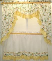 Dreams Floral And Gingham Swag Pair Yellow By The Curtain Shop 19 99 White Background Made In U Green Kitchen Curtains Green Curtains Kitchen Design Styles