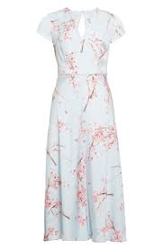 Nordstrom Signature And Caroline Issa Floral Print Silk Twill Midi Dress Silk Floral Dress Dresses Nordstrom Dresses