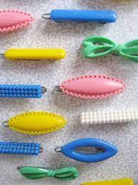 Vintage 70s Girl Plastic Barrettes Hair Clips Barrettes Pink Barrettes My Childhood Memories
