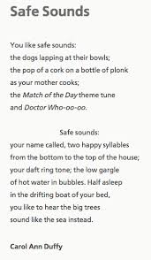Safe Sounds Carol Ann Duffy Carol Ann Duffy Poetry Words Carol Ann Duffy Poems