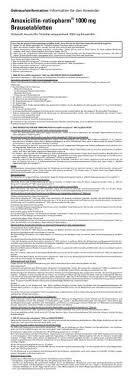 Amoxicillin Ratiopharma 1000 Mg Brausetabletten Pharma Fuchs De