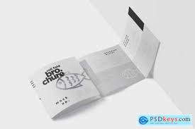 Roll Fold Brochure Mockup Set Square Format In 2020 Brochure Brochures Mockups Mockup