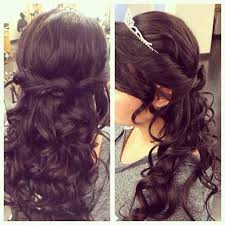 Half Up Half Down With Tiara For Prom By Izzy At Mario Tricoci Orland Park Quince Hairstyles Long Hair Styles Wedding Hairstyles For Long Hair