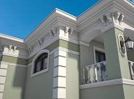 Because finish can be made by any one either white and or pop. Stucco Ideas For Front Of House Plaster Finishes Exterior Pictures Exterior Wall Design Cornice Design Classic House Exterior