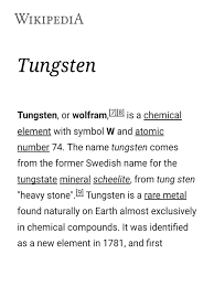 But if these metal parts are too small, the detector can't find them. Tungsten Tungsten Atoms