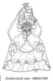Do you like this bride kate middleton coloring page? Coloring Page Beautiful Princess Bride Stock Illustration 488467309