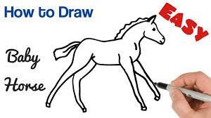 It's just a question of looking at the step by step. How To Draw Baby Horse Foal Easy Baby Animals Art Drawing Tutorial Youtube