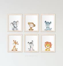 Printable Safari Animals Kids Room Wall Art Kids Wall Art Etsy Animals Kids Room Wall Art Animal Kids Room Art Wall Kids