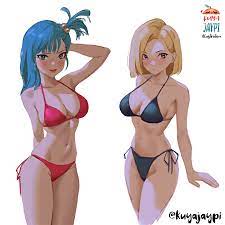 I painted Bulma and Android 18 : r/dbz