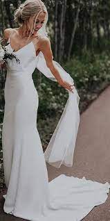 Simple V Neck Boho Beach Wedding Dresses Sheath Rustic Bridal Gowns Ow512 Boho Bridal Dress Beach Wedding Dress Boho Online Wedding Dress