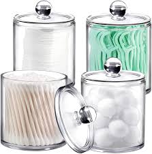 Maybe you would like to learn more about one of these? Buy 4 Pack Of 15 Oz Plastic Acrylic Bathroom Vanity Countertop Canister Jars With Storage Lid Apothecary Jars Qtip Holder Makeup Organizer For Cotton Balls Swabs Pads Bath Salts Clear 15 Oz Online In Turkey