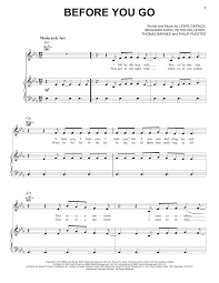 Lewis Capaldi Before You Go Sheet Music And Printable Pdf Music Notes Music Notes Sheet Music Sheet Music Notes
