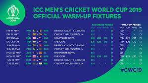 Icc t20 world cup 2020 will start from 18 october in australia. Tickets For Cwc19 Warm Up Fixtures To Go On Sale