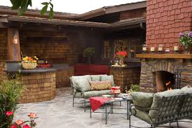 outdoor kitchen and fireplace houzz