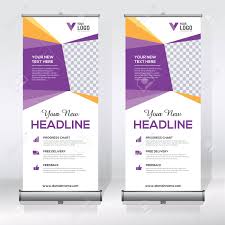 Roll Up Banner Design Template Abstract Background Pull Up