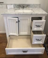 Eviva happy 30 inch x 18 inch white transitional bathroom vanity with white carrara marble countertop and undermount porcelain sink. Bathroom Vanity Sample Sale Avon Plumbing Heating