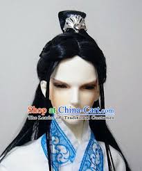 Ancient Chinese Style Prince Emperor Long Black Wigs and Coronet for Men  Boys Adults Kids