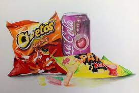 Junk Food Colored Pencil Drawing Food Artwork Colored Pencils Color Pencil Drawing