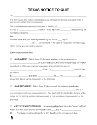 The texas notice to vacate form must contain the date on which the notice to vacate is given, and the time frame in which the rental property should become vacant. Free Texas Eviction Notice Forms Process And Laws Pdf Word Eforms