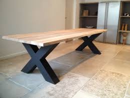eiken tafel met zwarte x poten op maat gemaakt laagstraat 15 dongen diseno de mesas de madera muebles de carpinteria patas de mesa de metal