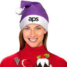Printed Purple Felt Santa Hats Hats Santa Hat Purple
