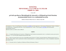 422/2001 privind protejarea monumentelor istorice a. 2