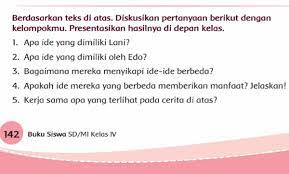 Kunci jawaban tema 1 kelas 4 sd halaman 140 141 142 143 144#kuncijawaban#tema1#kelas4 Apa Ide Yang Dimiliki Oleh Edo Jawabannya Tema 1 Kelas 4 Halaman 142