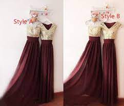 Maroon Chiffon And Gold Sequins Mismatch Bridesmaid Dresses Long Maroon Bridesmaid Dresses Prom Dresses Maroon Bridesmaid Dresses Modest Evening Dress Prom Dresses Vintage