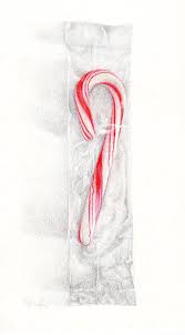 Candy Cane Original Colored Pencil Drawing Candy Art Food Illustration Realistic Food Art Candy Drawing Pencil Drawings Pencil Drawing Tutorials