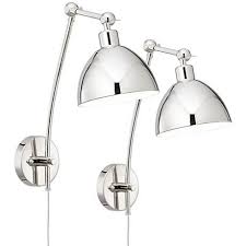 They are functional, beautiful, and can be worked into every single type of room or decor. Delon Chrome Adjustable Plug In Wall Lamp Set Of 2 1p792 Lamps Plus Adjustable Wall Lamp Plug In Wall Lamp Wall Sconces Bedroom