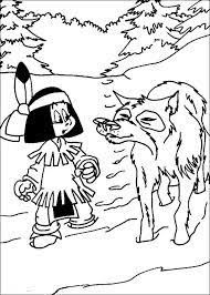 Yakari With Wolves On Forest Coloring Pages For Kids Gyy Printable Yakari Coloring Pages For Kids Ausmalbilder Malvorlagen Ausmalen